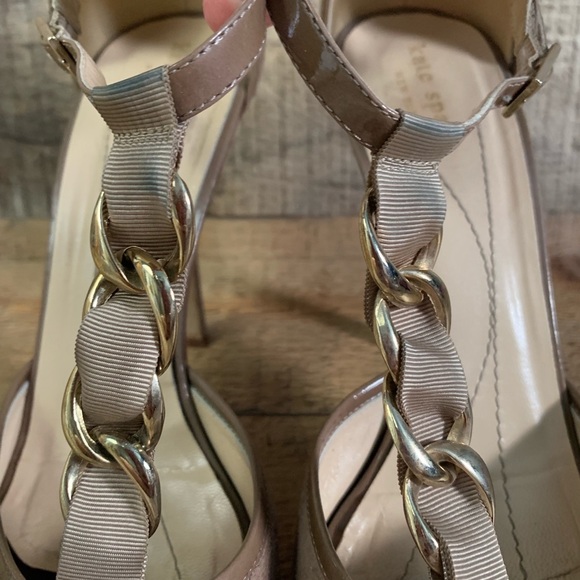 KATE Spade Tan Suede T-Strap Heels Sz 9.5 - Picture 3 of 8